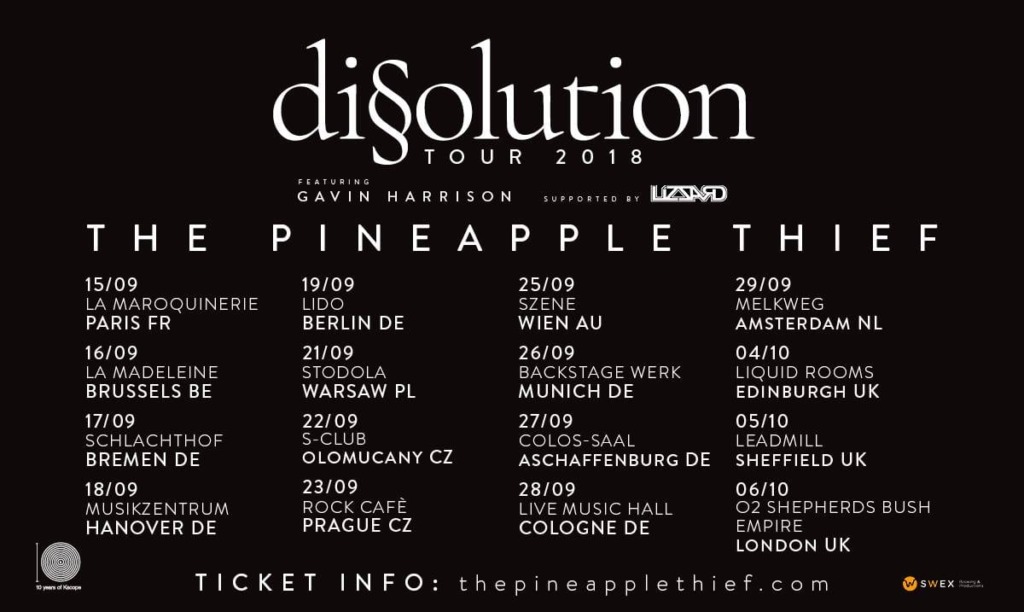 The Pineapple Thief & Lizzard live in Munich, 26 September 2018