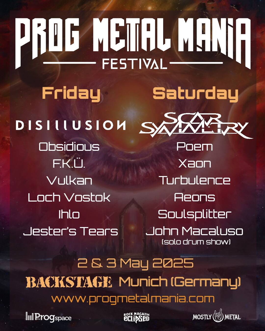 PROG METAL MANIA FESTIVAL announces day splits